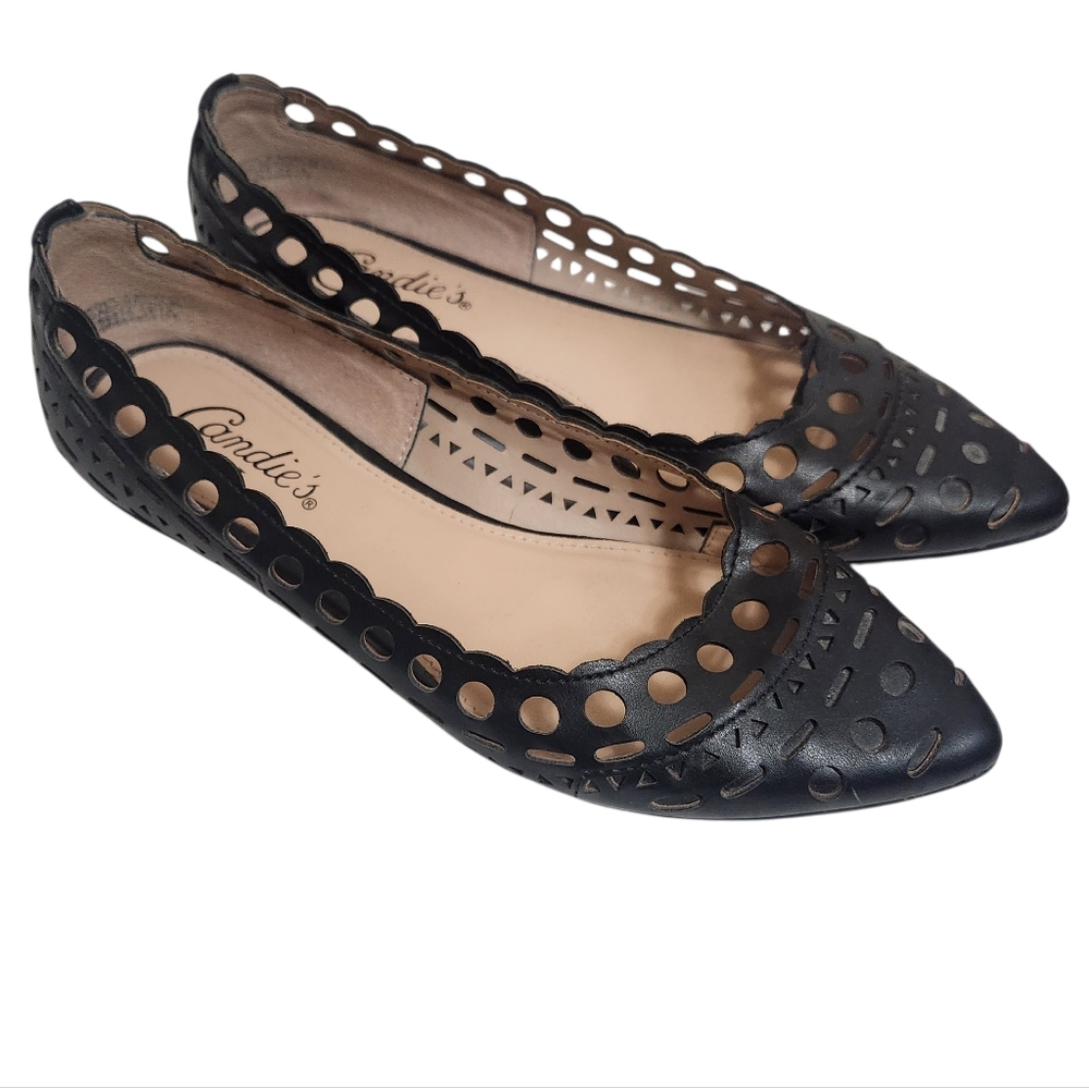 Candie's Shoes Slip On Flats Womens 7 Black Geometric Cut-Out Design Balletcore - Picture 3 of 9